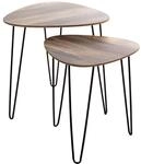 HAKU Beistelltisch Eiche schwarz MDF Metall Couchtisch klein - Ma&szlig;e: B 40/48 x H