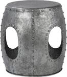WOMO-DESIGN Beistelltisch Vantaa rund &Oslash;38x43 cm Silber, Unikat, handgefertigt...
