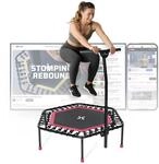 SportPlus Fitness Trampolin Indoor f&uuml;r Zuhause, Trampolin mit Haltestange
