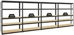 PROREGAL Mega Deal 4er-Set Schwerlastregale Big Elephant 180x120x45cm mit 5...