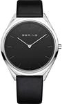 BERING Damen und Herren Uhr Quarz Movement - Ultra Slim Collection mit Kalbsleder und