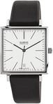 DUGENA Herren-Armbanduhr 7000140 Dessau Carr&eacute;e, Quarz, wei&szlig;es Zifferblatt,