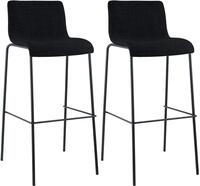 CLP Barhocker 2er Set mit Lehnen Hover, Barst&uuml;hle stapelbar mit Stoffbez&uuml;ge,