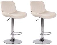 CLP 2er Set Barhocker Lentini Samt I Thekenhocker H&ouml;henverstellbar I...
