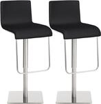 CLP 2er Set Barhocker mit Lehne Limon, Barst&uuml;hle mit Kunstlederbez&uuml;gen