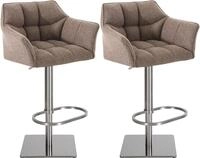 CLP 2er Set Barhocker Damaso Stoffbezug I Gepolsterte Barst&uuml;hle h&ouml;henverstellbar