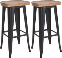 CLP 2er Set Barhocker Clara I Barst&uuml;hle mit Sitzen aus Massivholz I...