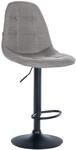 CLP Barhocker Elmore I Mit Stoff-Bezug, Farbe:grau, Material Gestell:Metall matt