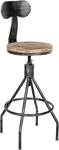 CLP Barhocker Hanam im Industrial-Look I H&ouml;henverstellbarer Barhocker mit Holzsitz
