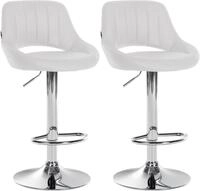 CLP Barhocker 2er Set h&ouml;henverstellbar mit Lehne Milet, Barst&uuml;hle gepolstert