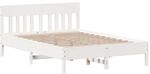 vidaXL Massivholzbett, Holzbett Bett mit Kopfteil, Bettgestell mit Lattenrost,