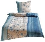Traumschlaf Mikrofaser Ganzjahres Bettw&auml;sche Set &bull; Gebl&uuml;mtes Design in Blau...