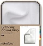 schlafgut Knitted Jersey Bettw&auml;sche 155x220cm Bettdecke Bezug einzeln, Full-White