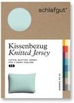 schlafgut Knitted Jersey Kissenbezug 70x90 cm Petrol Light Uni weicher Premium