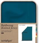 schlafgut Knitted Jersey Bettw&auml;sche 140x200 cm Bio-Baumwolle, Petrol Deep