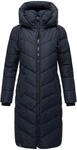 Navahoo Damen Wintermantel Warmer Langer Steppmantel mit Abnehmbarer Kapuze