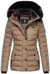 Navahoo Damen warme Winter Steppjacke mit abnehmbarer Kunstfell-Kapuze Milianaa