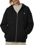 SMILODOX Zip Hoodie Damen Eda, Oversize Kapuzenpullover mit seitlichen Taschen,