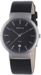BERING Unisex Analog Quarz Titanium Collection Armbanduhr mit Kalbsleder Armband und