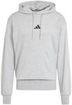 Adidas Men's Essentials FEELCOZY French Terry Hoodie, medium Grey Heather/Black, L