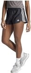 adidas Damen Pacer Training 3-Stripes Woven Mid-Rise Shorts, Black/White, XS adidas Damen Pacer Training 3-Stripes Woven Mid-Rise Shorts, Black/White, XS