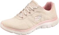 Skechers Damen Flex Appeal 4.0 Fresh Move Sneaker, Natural Mesh / Pink Trim, 37 EU