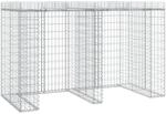 vidaXL Gabionen-M&uuml;lltonnenbox 192x91x120 cm Verzinktes Eisen