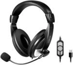 LogiLink Stereo-Headset mit gut gepolsterten Kopfh&ouml;rern & integrierter Fernbedienung