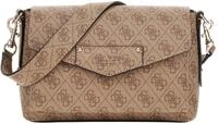 GUESS Eco Brenton Flap Shoulder Bag Latte Logo