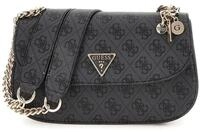 GUESS Eco Erica Convertible Xbody Flap Bag Coal Logo