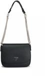 GUESS Damen Fedora Flap Umh&auml;ngetasche, Schwarz