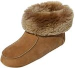 Hollert Herren & Damen Lammfell Hausschuhe Ibiza Cognac Fellschuhe 100% Merino