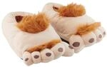 United Labels Halbling 3D Hausschuhe Pl&uuml;sch F&uuml;&szlig;e, Beige Braun, 35/37, Pantoffeln
