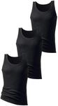 H.I.S Herren Tank Tops, Achselhemden, Feinripp, 3er Pack, schwarz