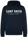 Camp David Herren Basic Hoodie mit Logo Print Blue Navy XL