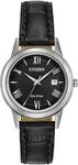 CITIZEN Damen Analog Quarz Uhr mit Leder Armband FE1081-08E, Schwarz