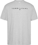 Tommy Jeans TJM Reg Linear Logo Tee EXT Kurzarm-T-Shirt, Herren, Grau (Silver Grey),