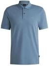 BOSS Herren Pallas Pallas Poloshirt aus Baumwoll-Piqu&eacute; mit Logo-Details Hellblau M