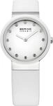 BERING Damen Quarz Uhr | Armbanduhr 29 mm silbernes Edelstahlgeh&auml;use und wei&szlig;es