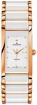 DUGENA Damen-Armbanduhr 4460590 Quadra Ceramica, Quarz, wei&szlig;es Zifferblatt,
