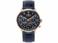 Zeppelin Unisex Chronograph Quarz Uhr mit Leder Armband 7039-3