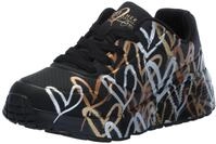 Skechers M&auml;dchen UNO Lite Metallic Love Sneakers,Sports Shoes, Schwarz Goldfarben,