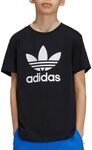 adidas T-Shirt f&uuml;r Jungen, Schwarz Trefoil IY7421, Schwarz , 12-13 Jahre