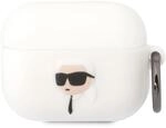 Offizielle Karl Lagerfeld Silikon-Schutzh&uuml;lle f&uuml;r Airpods Pro mit Ring, 3D-Logo,