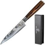 Wolfblood Damastmesser K&uuml;chenmesser L (24cm) T&Uuml;V gepr&uuml;fter 62 HRC Damaststahl aus