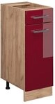 Vicco K&uuml;chenunterschrank R-Line, Rot Hochglanz, 30 cm