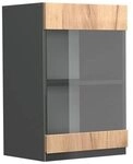 Vicco K&uuml;chenglasschrank R-Line, Goldkraft Eiche, 40 cm J-Shape, zur freien