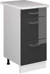 Vicco K&uuml;chenunterschrank R-Line, Anthrazit Hochglanz, 40 cm mit Schubladen, AP