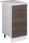 Vicco K&uuml;chenunterschrank R-Line, Edelgrau, 40 cm | 3 Schubladen &middot;...