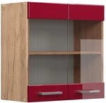 Vicco K&uuml;chenglasschrank R-Line, Rot Hochglanz, 60 cm, zur freien Kombination
